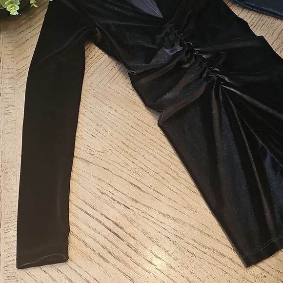 ALL SAINTS black long sleeve velvet mini dress Size 4 - Picture 6 of 14